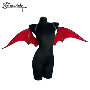 KORURACLUB 1PC HALLOWEEN WINGS COSPLAY DEMON COSTUME PU LEATHER